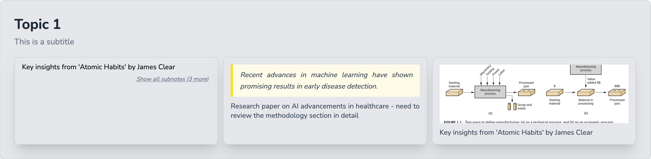 Organize Thoughts Interface