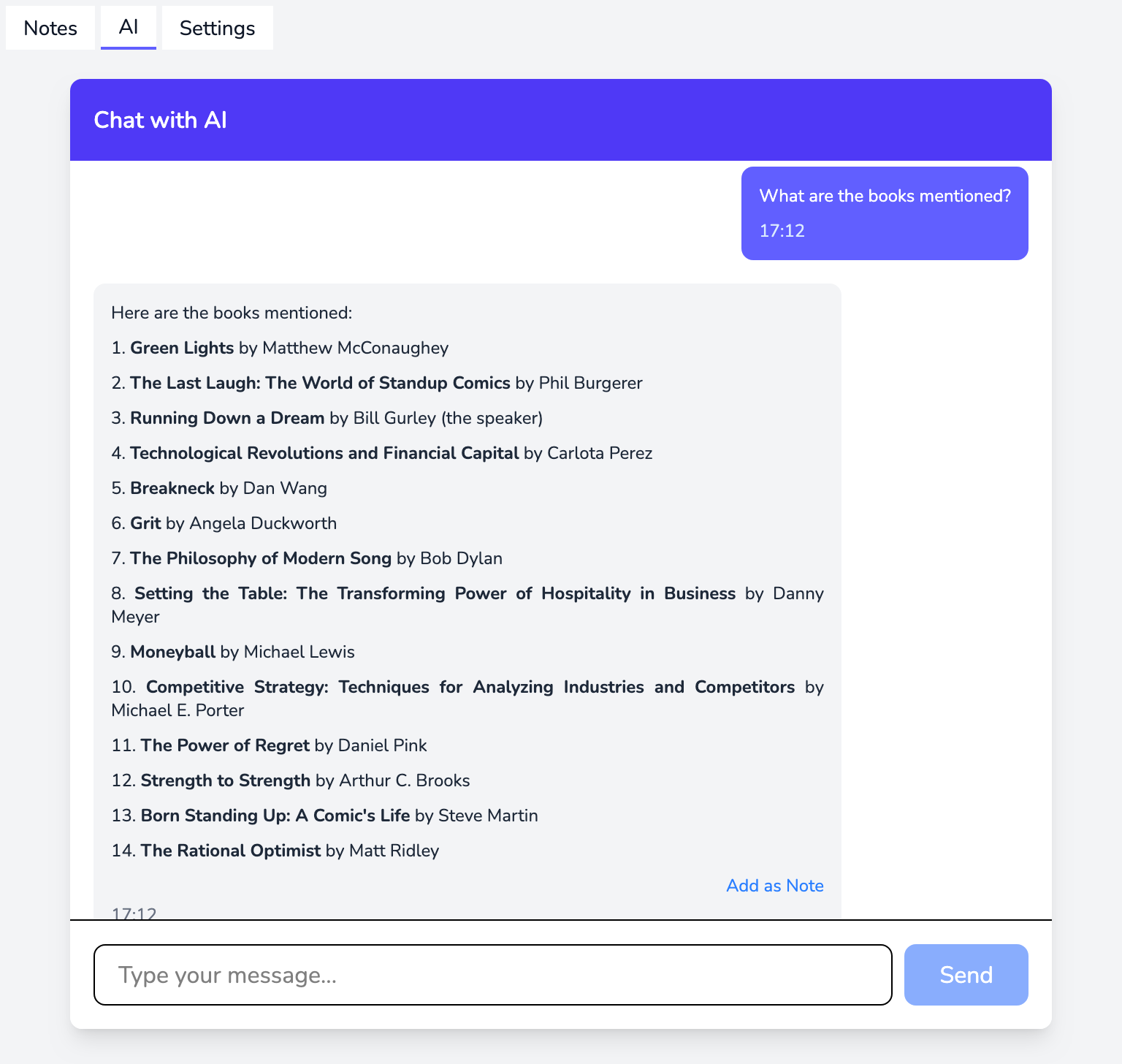 AI-Powered Insights Interface
